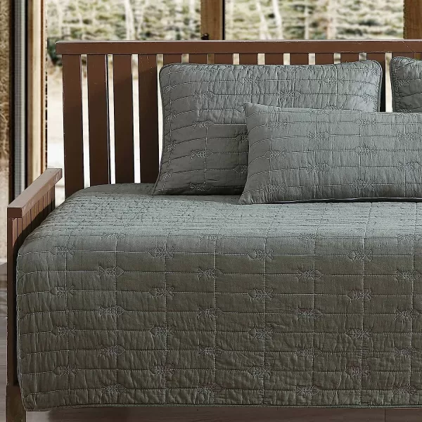 imageEddie Bauer  Daybed Set Reversible Cotton Bedding with Matching Shams amp Decorative Pillow Cover Lightweight Home Decor for All Seasons Troutdale Green DaybedDaybed