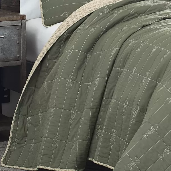 imageEddie Bauer  Daybed Set Reversible Cotton Bedding with Matching Shams amp Decorative Pillow Cover Lightweight Home Decor for All Seasons Troutdale Green DaybedKing