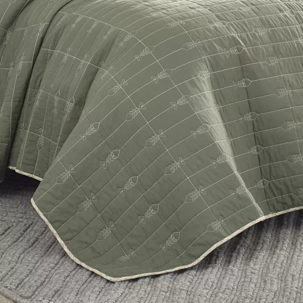 imageEddie Bauer  Daybed Set Reversible Cotton Bedding with Matching Shams amp Decorative Pillow Cover Lightweight Home Decor for All Seasons Troutdale Green DaybedTwin