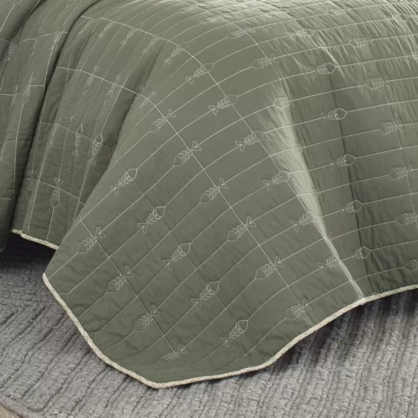 imageEddie Bauer  Daybed Set Reversible Cotton Bedding with Matching Shams amp Decorative Pillow Cover Lightweight Home Decor for All Seasons Troutdale Green DaybedKing
