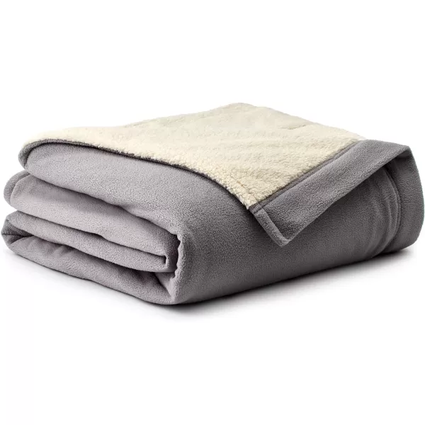 imageEddie Bauer  Full Heated Blanket Soft Fleece Electric Blanket with Sherpa Reverse Warm Bedding with LowVoltage Technology Grey FullGrey