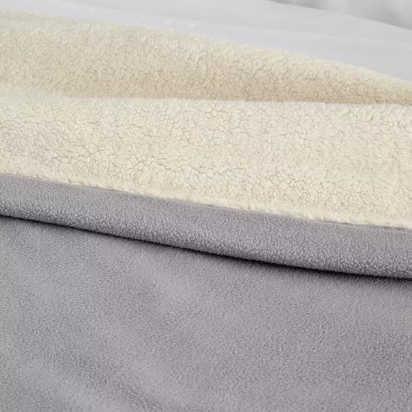 imageEddie Bauer  Full Heated Blanket Soft Fleece Electric Blanket with Sherpa Reverse Warm Bedding with LowVoltage Technology Grey FullGrey