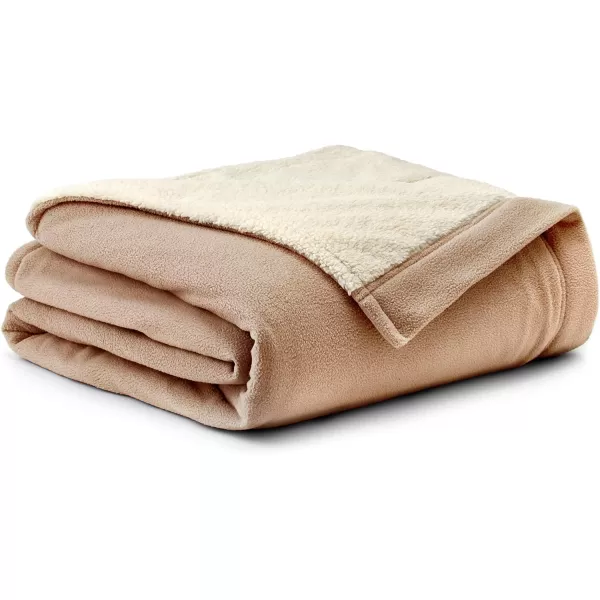 imageEddie Bauer  Full Heated Blanket Soft Fleece Electric Blanket with Sherpa Reverse Warm Bedding with LowVoltage Technology Grey FullKhaki