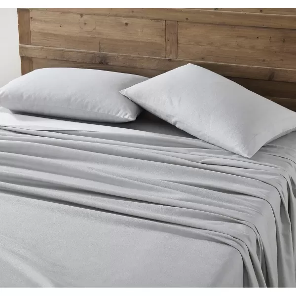 imageEddie Bauer  Full Sheets Cotton Flannel Bedding Set Brushed for Extra Softness Cozy Home Decor Ivory FullGrey