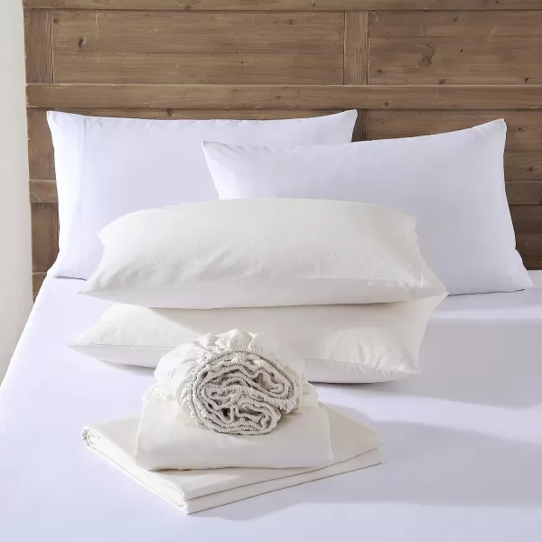 imageEddie Bauer  Full Sheets Cotton Flannel Bedding Set Brushed for Extra Softness Cozy Home Decor Ivory FullIvory