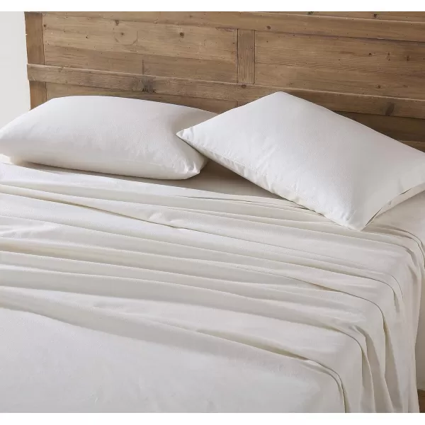 imageEddie Bauer  Full Sheets Cotton Flannel Bedding Set Brushed for Extra Softness Cozy Home Decor Ivory FullIvory