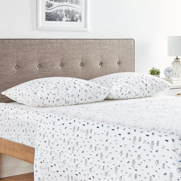 imageEddie Bauer  Full Sheets Cotton Percale Bedding Set Crisp amp Cool Home Decor Eddies Oar Blue FullFull Campout WhiteNavy