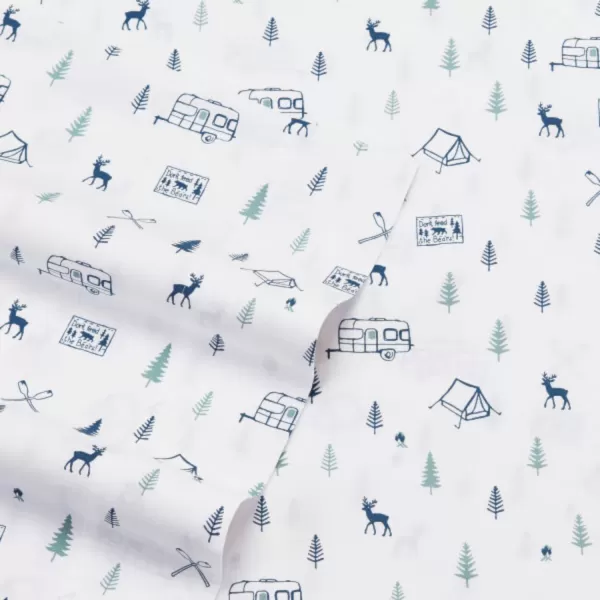 imageEddie Bauer  Full Sheets Cotton Percale Bedding Set Crisp amp Cool Home Decor Eddies Oar Blue FullFull Campout WhiteNavy