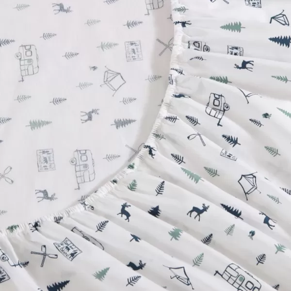 imageEddie Bauer  Full Sheets Cotton Percale Bedding Set Crisp amp Cool Home Decor Eddies Oar Blue FullFull Campout WhiteNavy