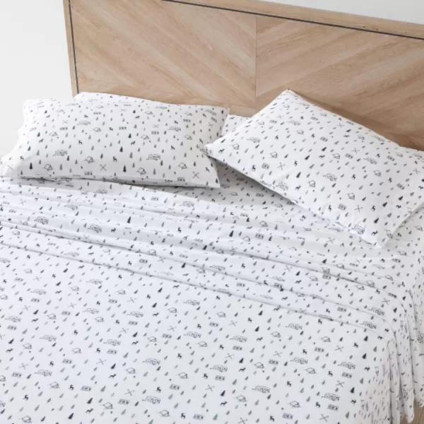 imageEddie Bauer  Full Sheets Cotton Percale Bedding Set Crisp amp Cool Home Decor Eddies Oar Blue FullFull Campout WhiteNavy