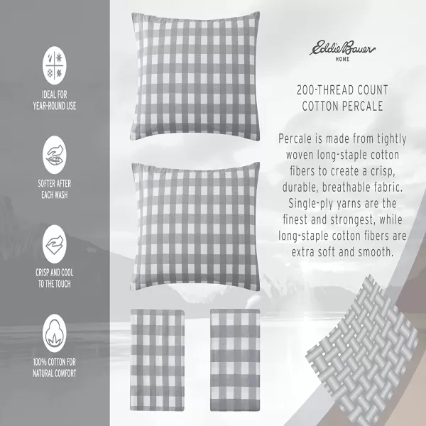 imageEddie Bauer  Full Sheets Cotton Percale Bedding Set Crisp amp Cool Home Decor Eddies Oar Blue FullFull Canoe Lake Paddle WhiteMulti