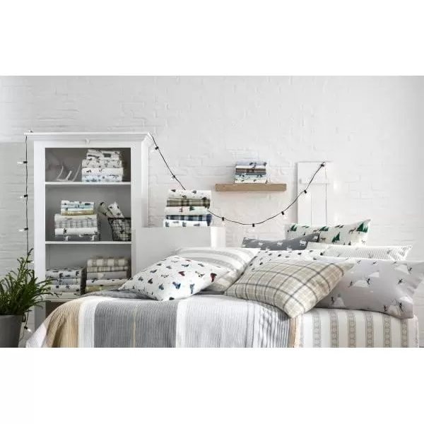 imageEddie Bauer  Full Sheets Cotton Percale Bedding Set Crisp amp Cool Home Decor Eddies Oar Blue FullFull Downstream Light GreyGrey