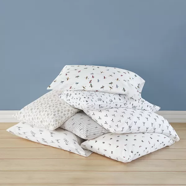 imageEddie Bauer  Full Sheets Cotton Percale Bedding Set Crisp amp Cool Home Decor Eddies Oar Blue FullFull Downstream Light GreyGrey