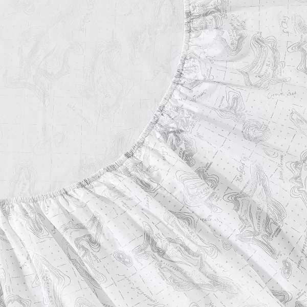 imageEddie Bauer  Full Sheets Cotton Percale Bedding Set Crisp amp Cool Home Decor Eddies Oar Blue FullFull Fish Atol WhiteGrey