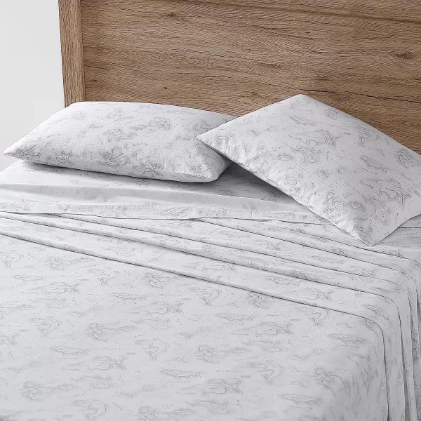 imageEddie Bauer  Full Sheets Cotton Percale Bedding Set Crisp amp Cool Home Decor Eddies Oar Blue FullFull Fish Atol WhiteGrey