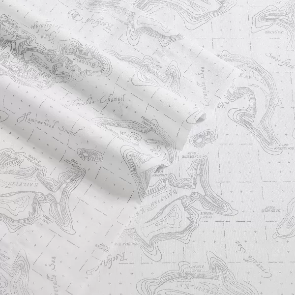 imageEddie Bauer  Full Sheets Cotton Percale Bedding Set Crisp amp Cool Home Decor Eddies Oar Blue FullFull Fish Atol WhiteGrey
