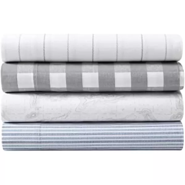 imageEddie Bauer  Full Sheets Cotton Percale Bedding Set Crisp amp Cool Home Decor Eddies Oar Blue FullFull Fish Atol WhiteGrey
