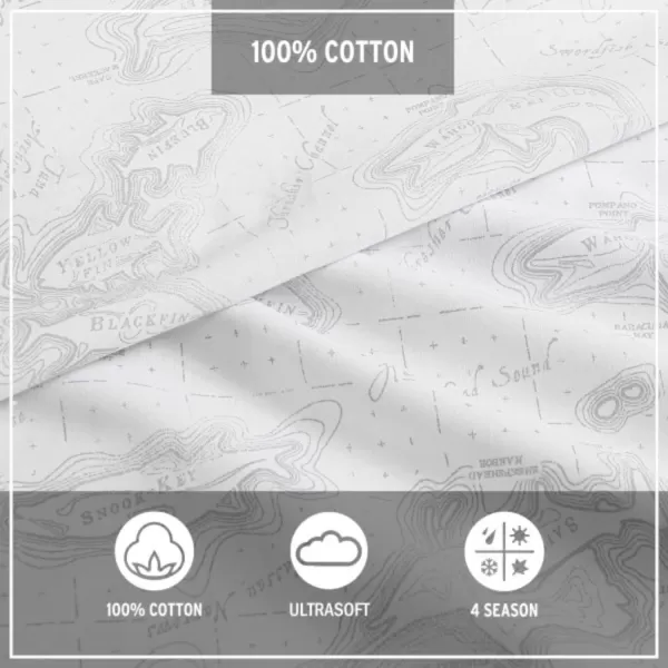 imageEddie Bauer  Full Sheets Cotton Percale Bedding Set Crisp amp Cool Home Decor Eddies Oar Blue FullFull Fish Atol WhiteGrey
