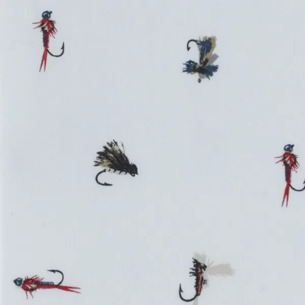 imageEddie Bauer  Full Sheets Cotton Percale Bedding Set Crisp amp Cool Home Decor Eddies Oar Blue FullFull Fishing Flies WhiteMulti
