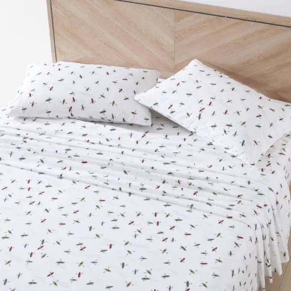 imageEddie Bauer  Full Sheets Cotton Percale Bedding Set Crisp amp Cool Home Decor Eddies Oar Blue FullFull Kayaks WhiteBlueRed