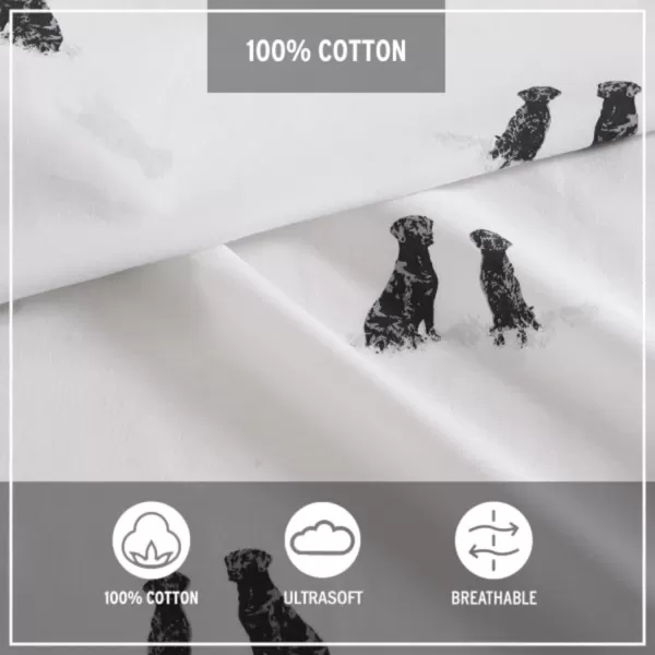 imageEddie Bauer  Full Sheets Cotton Percale Bedding Set Crisp amp Cool Home Decor Eddies Oar Blue FullFull Labrador Fields WhiteBlackRed
