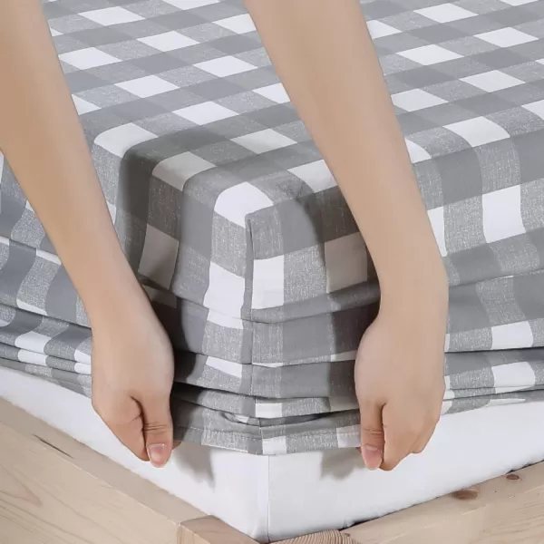 imageEddie Bauer  Full Sheets Cotton Percale Bedding Set Crisp amp Cool Home Decor Eddies Oar Blue FullFull Lakehouse Plaid GreyWhite