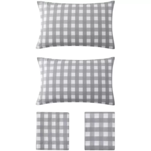 imageEddie Bauer  Full Sheets Cotton Percale Bedding Set Crisp amp Cool Home Decor Eddies Oar Blue FullFull Lakehouse Plaid GreyWhite