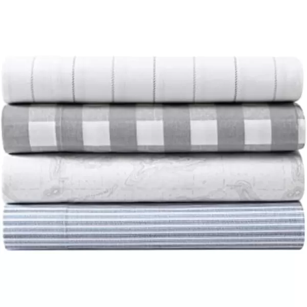 imageEddie Bauer  Full Sheets Cotton Percale Bedding Set Crisp amp Cool Home Decor Eddies Oar Blue FullFull Northern Plaid WhiteGrey