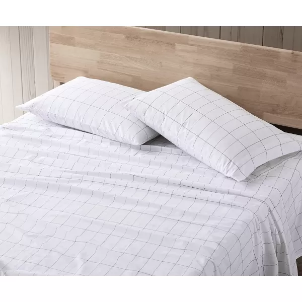 imageEddie Bauer  Full Sheets Cotton Percale Bedding Set Crisp amp Cool Home Decor Eddies Oar Blue FullFull Northern Plaid WhiteGrey
