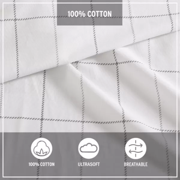imageEddie Bauer  Full Sheets Cotton Percale Bedding Set Crisp amp Cool Home Decor Eddies Oar Blue FullFull Northern Plaid WhiteGrey