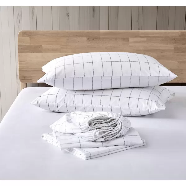 imageEddie Bauer  Full Sheets Cotton Percale Bedding Set Crisp amp Cool Home Decor Eddies Oar Blue FullFull Northern Plaid WhiteGrey