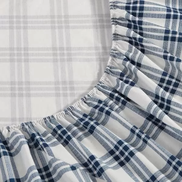imageEddie Bauer  Full Sheets Cotton Percale Bedding Set Crisp amp Cool Home Decor Eddies Oar Blue FullFull Plaid NavyWhite