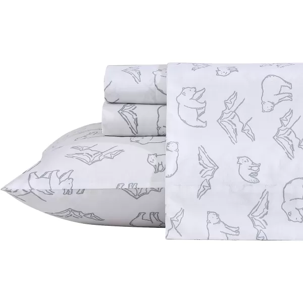imageEddie Bauer  Full Sheets Cotton Percale Bedding Set Crisp amp Cool Home Decor Eddies Oar Blue FullFull Smokey Bear Camp WhiteGrey
