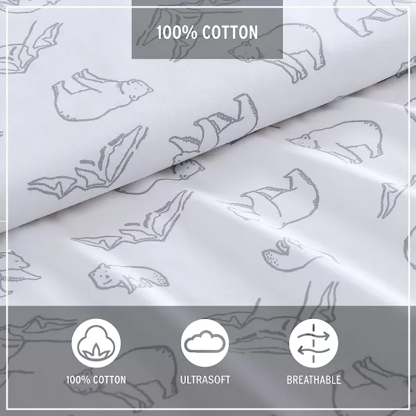 imageEddie Bauer  Full Sheets Cotton Percale Bedding Set Crisp amp Cool Home Decor Eddies Oar Blue FullFull Smokey Bear Camp WhiteGrey