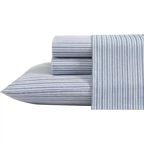 imageEddie Bauer  Full Sheets Cotton Percale Bedding Set Crisp amp Cool Home Decor Eddies Oar Blue FullFull Ticking Stripe BlueWhite