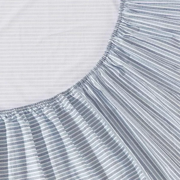 imageEddie Bauer  Full Sheets Cotton Percale Bedding Set Crisp amp Cool Home Decor Eddies Oar Blue FullFull Ticking Stripe BlueWhite
