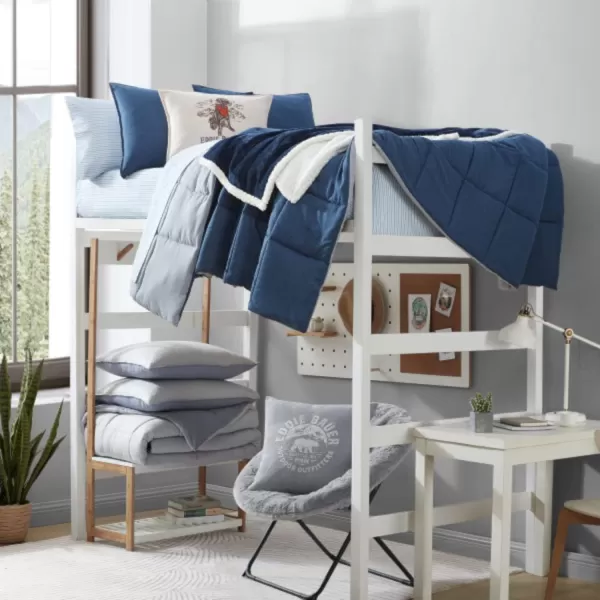 imageEddie Bauer  Full Sheets Cotton Percale Bedding Set Crisp amp Cool Home Decor Eddies Oar Blue FullFull Ticking Stripe BlueWhite
