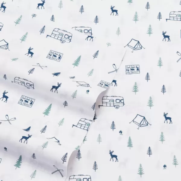 imageEddie Bauer  Full Sheets Cotton Percale Bedding Set Crisp amp Cool Home Decor Eddies Oar Blue FullKing Campout WhiteNavy