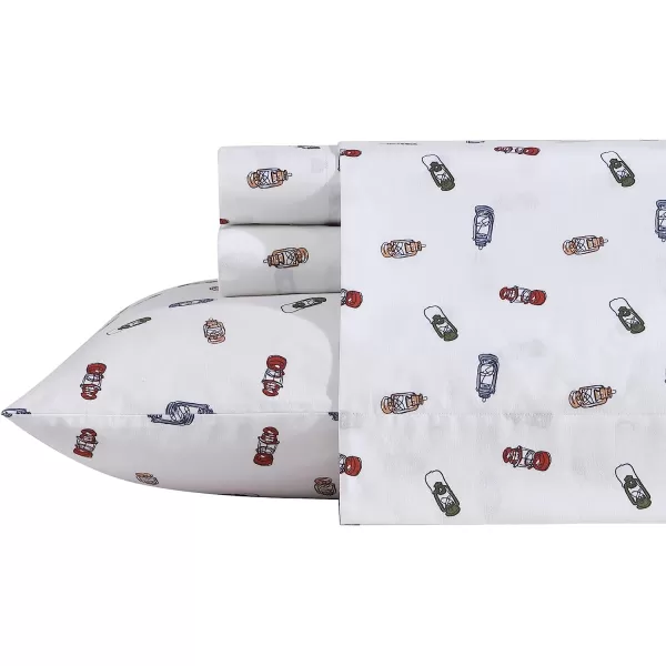 imageEddie Bauer  Full Sheets Cotton Percale Bedding Set Crisp amp Cool Home Decor Eddies Oar Blue FullKing Explore Lantern WhiteBlueGreen