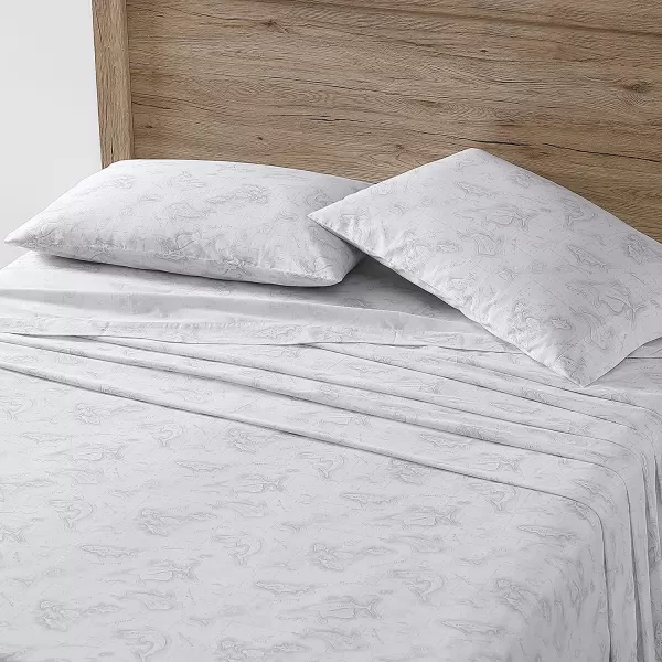 imageEddie Bauer  Full Sheets Cotton Percale Bedding Set Crisp amp Cool Home Decor Eddies Oar Blue FullKing Fish Atol WhiteGrey