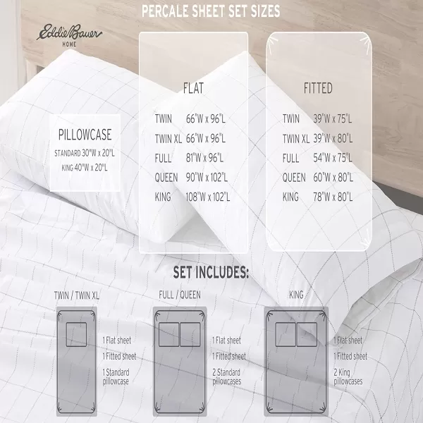 imageEddie Bauer  Full Sheets Cotton Percale Bedding Set Crisp amp Cool Home Decor Eddies Oar Blue FullKing Labrador Fields WhiteBlackRed