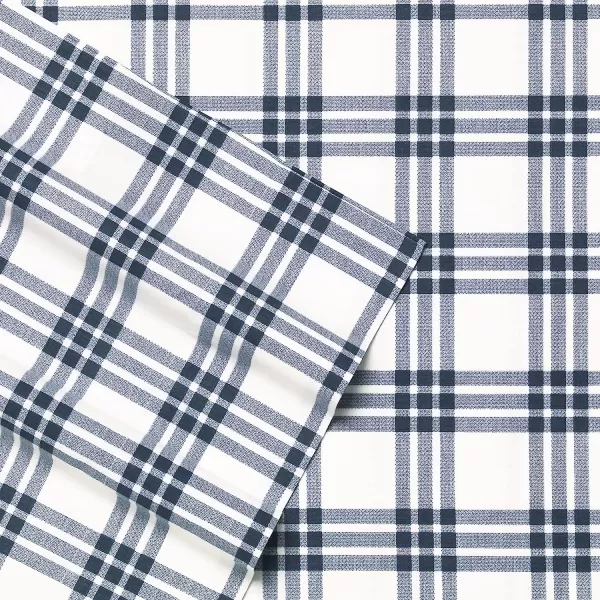 imageEddie Bauer  Full Sheets Cotton Percale Bedding Set Crisp amp Cool Home Decor Eddies Oar Blue FullKing Plaid NavyWhite