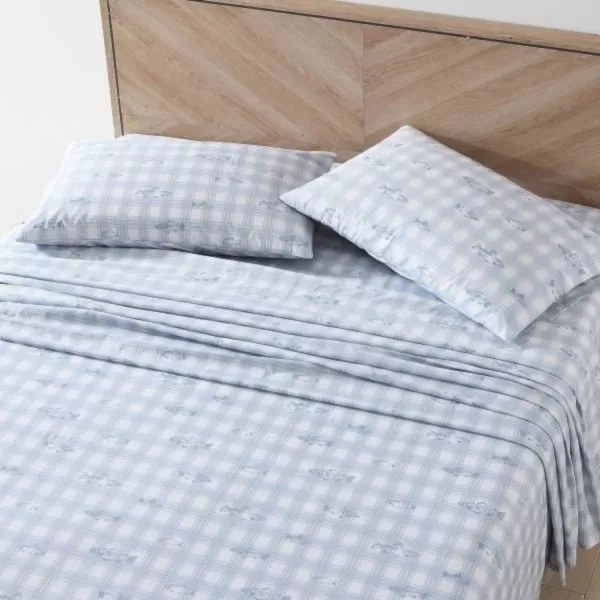 imageEddie Bauer  Full Sheets Cotton Percale Bedding Set Crisp amp Cool Home Decor Eddies Oar Blue FullQueen Methow Plaid BlueWhite