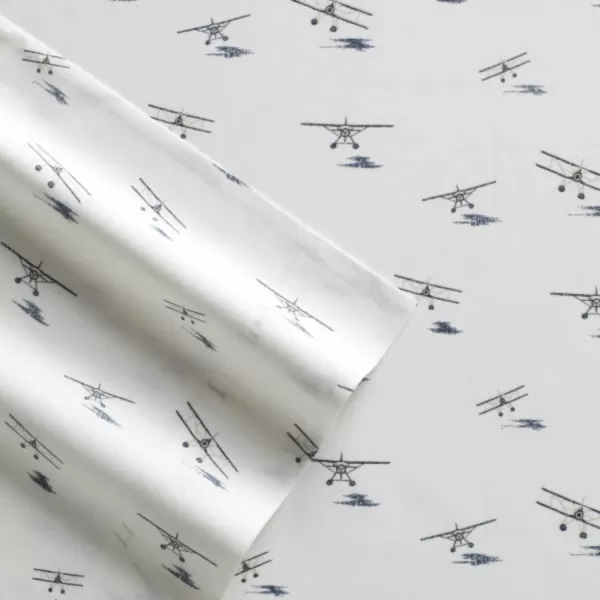 imageEddie Bauer  Full Sheets Cotton Percale Bedding Set Crisp amp Cool Home Decor Eddies Oar Blue FullQueen Sea Planes WhiteRedBlue