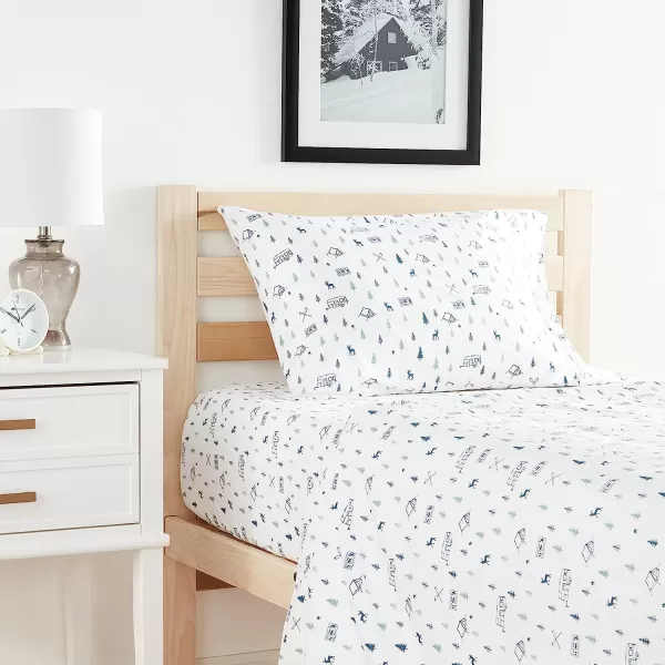 imageEddie Bauer  Full Sheets Cotton Percale Bedding Set Crisp amp Cool Home Decor Eddies Oar Blue FullTwin Campout WhiteNavy
