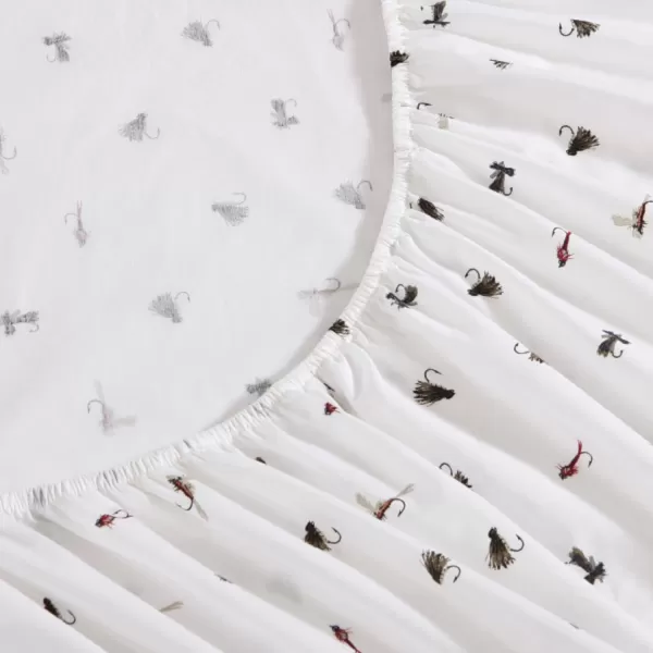 imageEddie Bauer  Full Sheets Cotton Percale Bedding Set Crisp amp Cool Home Decor Eddies Oar Blue FullTwin Fishing Flies WhiteRedBlue