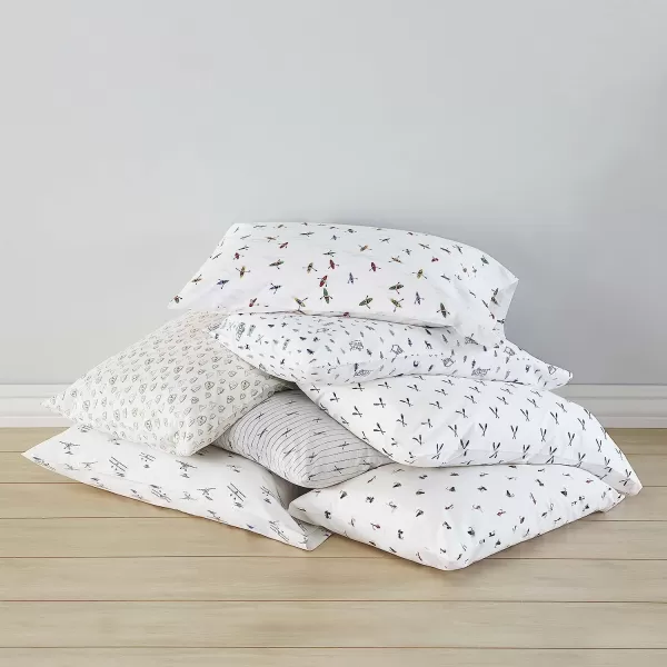 imageEddie Bauer  Full Sheets Cotton Percale Bedding Set Crisp amp Cool Home Decor Eddies Oar Blue FullTwin Fishing Flies WhiteRedBlue