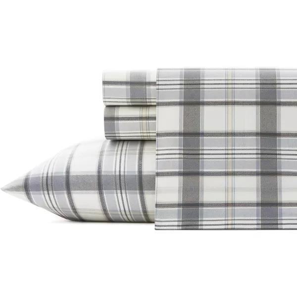 imageEddie Bauer  Full Sheets Cotton Percale Bedding Set Crisp amp Cool Home Decor Eddies Oar Blue FullTwin Grey