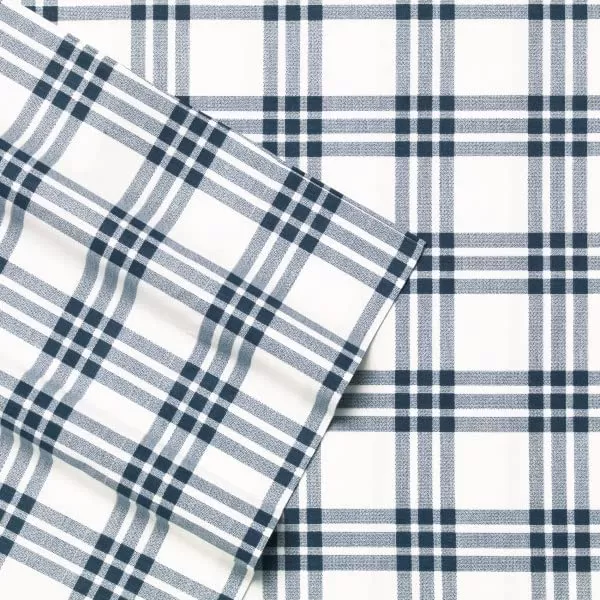 imageEddie Bauer  Full Sheets Cotton Percale Bedding Set Crisp amp Cool Home Decor Eddies Oar Blue FullTwin Navy Plaid