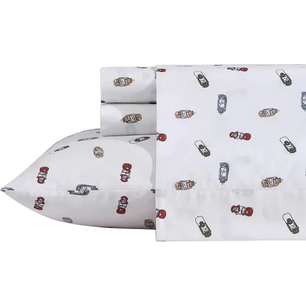imageEddie Bauer  Full Sheets Cotton Percale Bedding Set Crisp amp Cool Home Decor Eddies Oar Blue FullTwin XL Explore Lantern WhiteBlueGreen